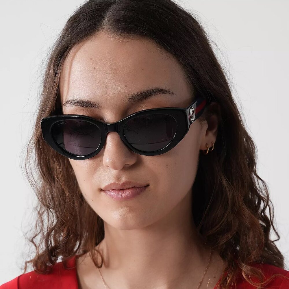 Gucci Men Sunglasses Black Violet Cat Eye GG1862S 004 NEW AUTHENTIC - Picture 9 of 10